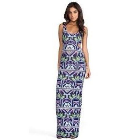 MARA HOFFMAN Modal Cut-Out Maxi Dress in Anada Navy Beach Cover-Up Resort Wear M - Picture 10 of 10